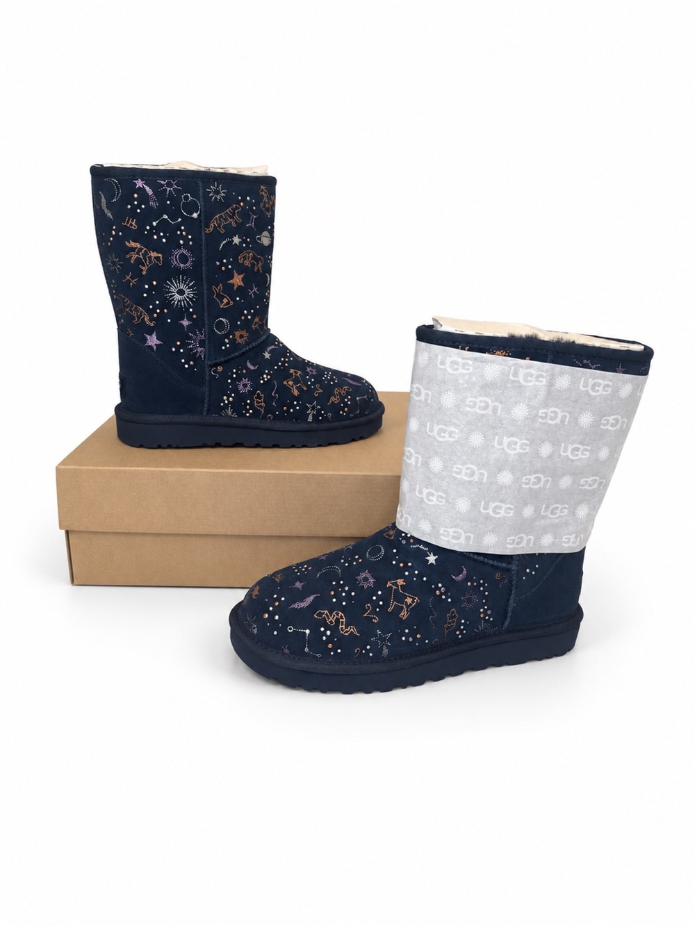 UGG Classic Zodiac Short Nightfall Suede Boots Size 7 NIB